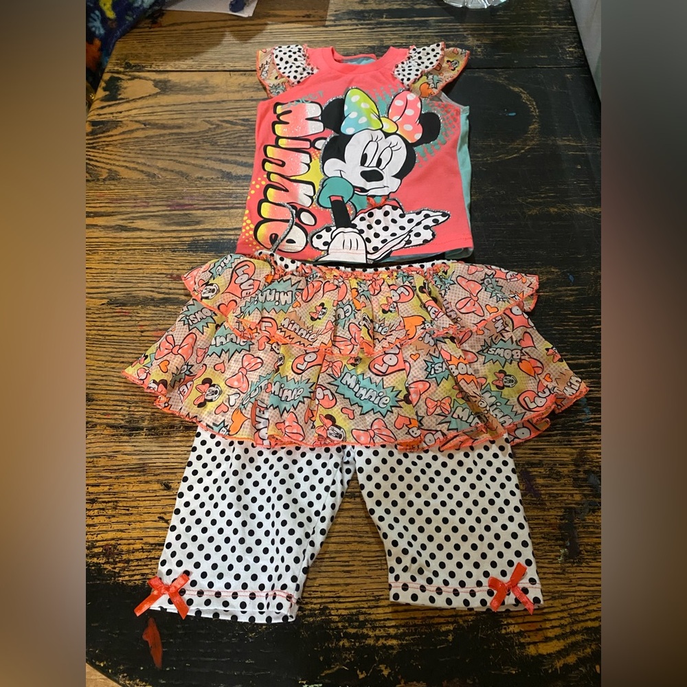 Disney Size 4 Mini Mouse 2 Piece Outfit ( J)